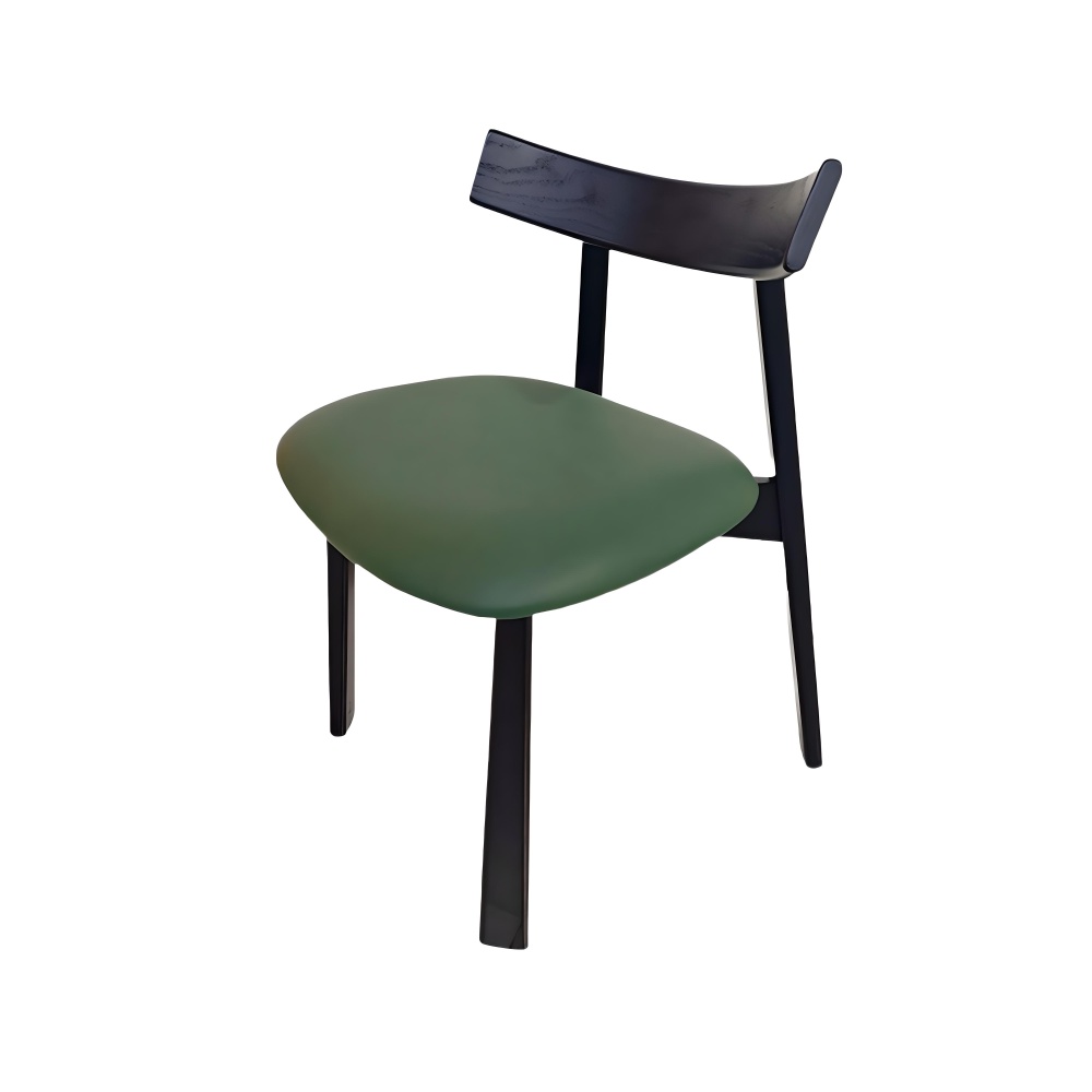 Scaun premium Golian din lemn masiv, piele verde, Homedit