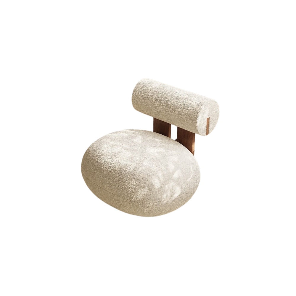 Scaun design Ottawa – boucle premium și lemn de nuc | Homedit