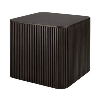 Masuta living lemn si ardezie Moss, negru, 50 x 50 x 45 cm, Homedit