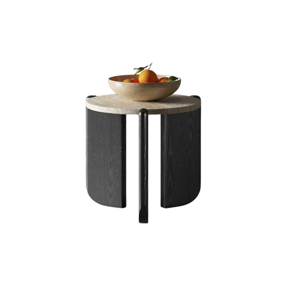 Masuta de cafea Luce, 50 x 50 cm, stejar rosu si Terrazzo, Homedit
