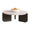 Masă cafea Luce terrazzo și lemn masiv stejar roșu – 80 x 35cm | Homedit Masă cafea Luce terrazzo și lemn masiv stejar roșu – 80 x 35cm | Homedit