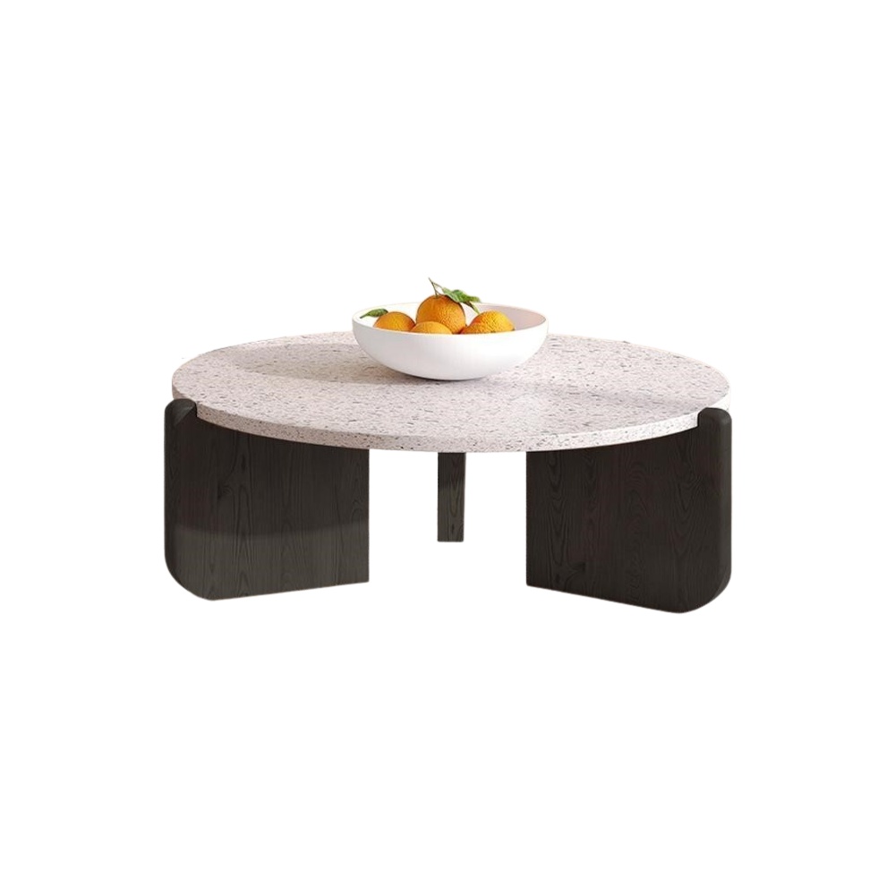Masă cafea Luce terrazzo și lemn masiv stejar roșu – 80 x 35cm | Homedit Masă cafea Luce terrazzo și lemn masiv stejar roșu – 80 x 35cm | Homedit