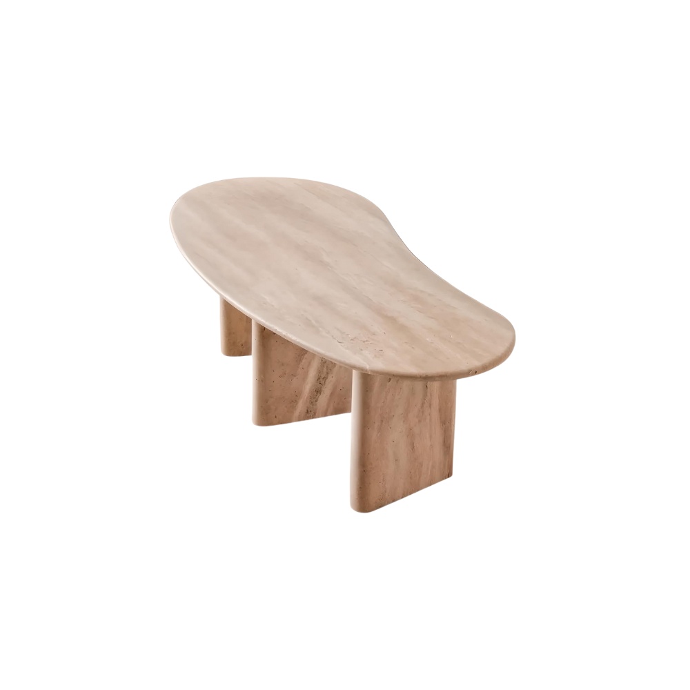 Masa cafea premium Carlo, piatra naturala, 128 x 58 x 40 cm, Homedit