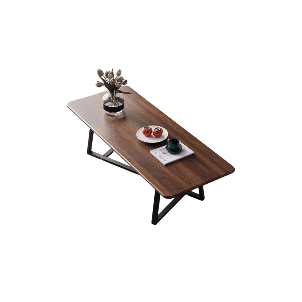 Masuta pentru cafea, 120 cm x 60 cm x 45 cm, masuta premium Walnut din lemn si otel, Homedit