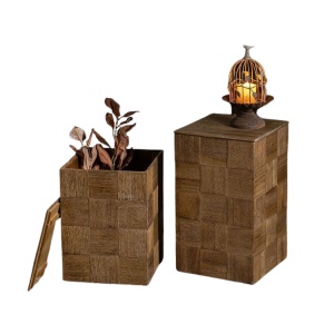 Masuta/ noptiera lemn masiv Squares, 50 cm x 36 cm, Homedit