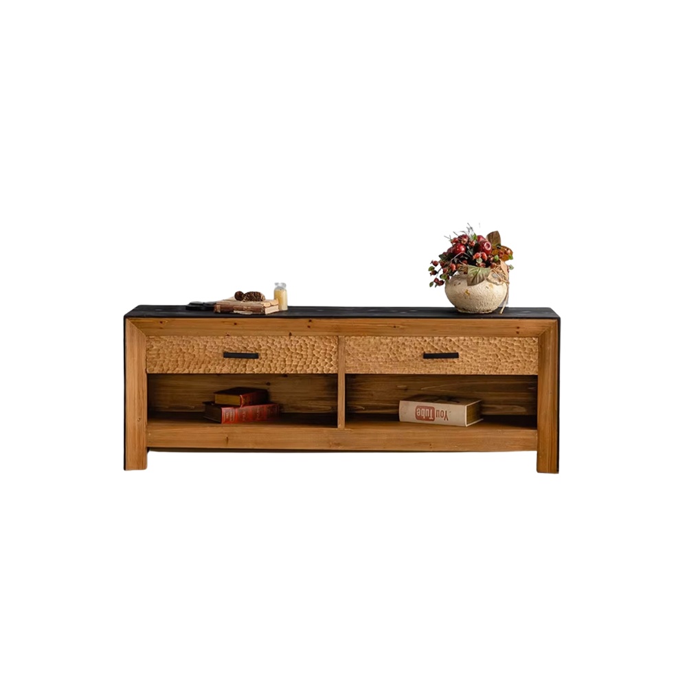 Comoda 160 cm din lemn masiv Wabi, comoda tv, Homedit
