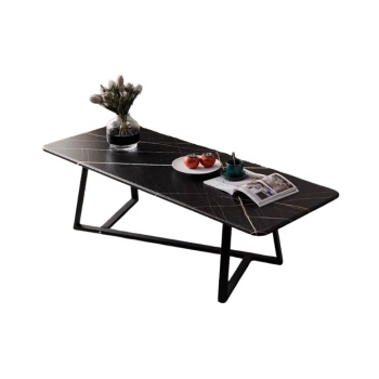 Masuta pentru cafea, 120 cm x 60 cm x 45 cm, masuta premium Black Marble din lemn si otel, Homedit