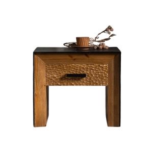 Noptiera, 58 cm x 51 cm x 45 cm din lemn masiv Wabi D, Homedit