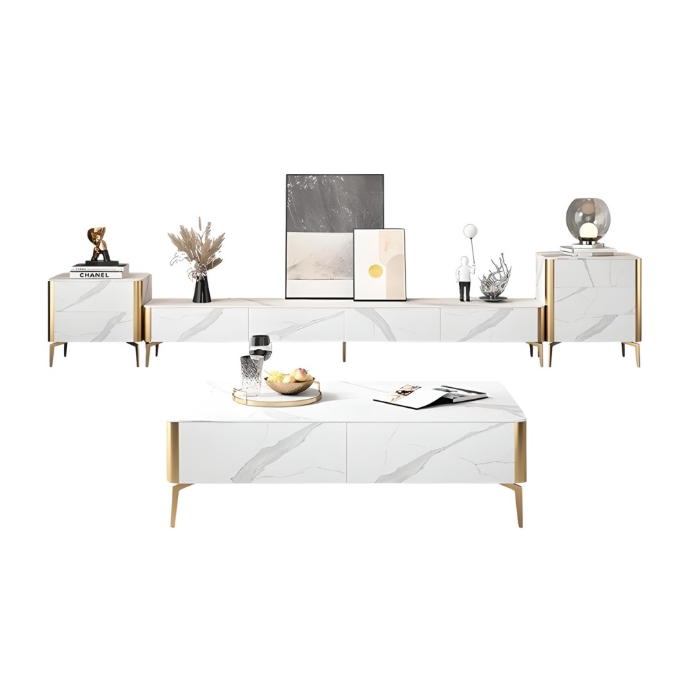 Set comoda tv, masa cafea si console Goldstone, masa living