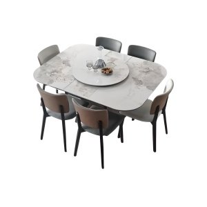 Masa Dining Extensibila Brown Shades, 120 x 155 cm, Premium, Homedit