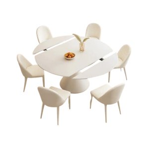 Masa Dining Extensibila Ramille White, Premium, Homedit