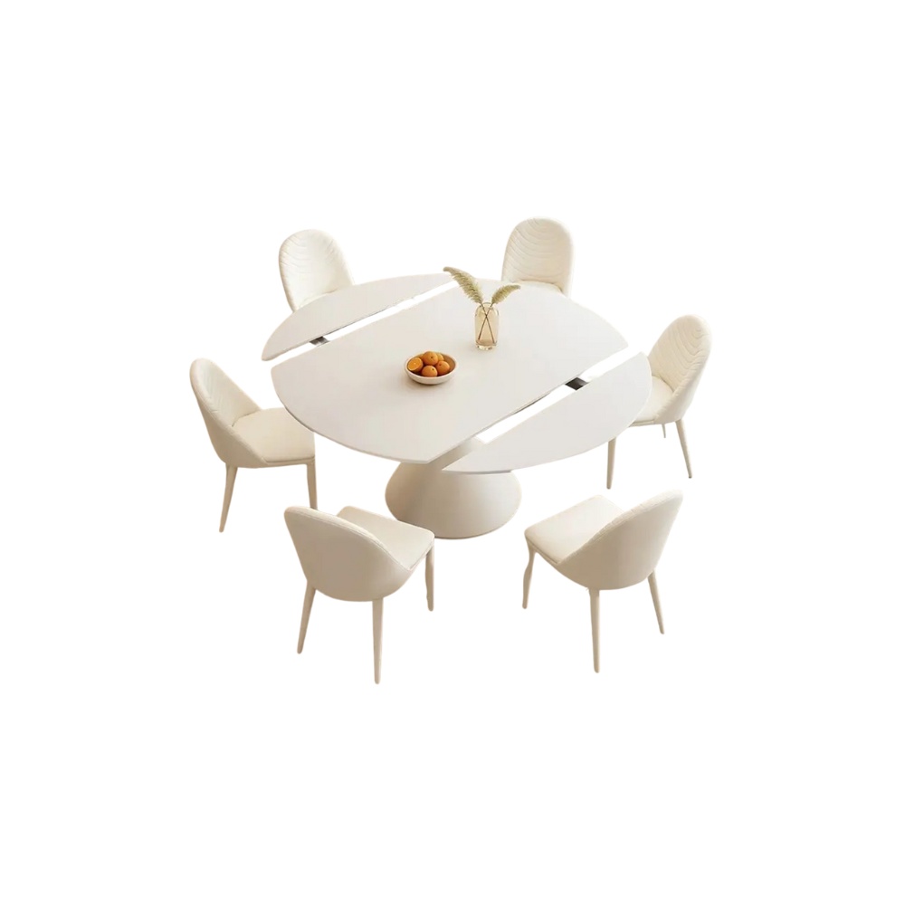 Masa Dining Extensibila Ramille White, Premium, Homedit Masa Dining Extensibila Ramille White, Premium, Homedit