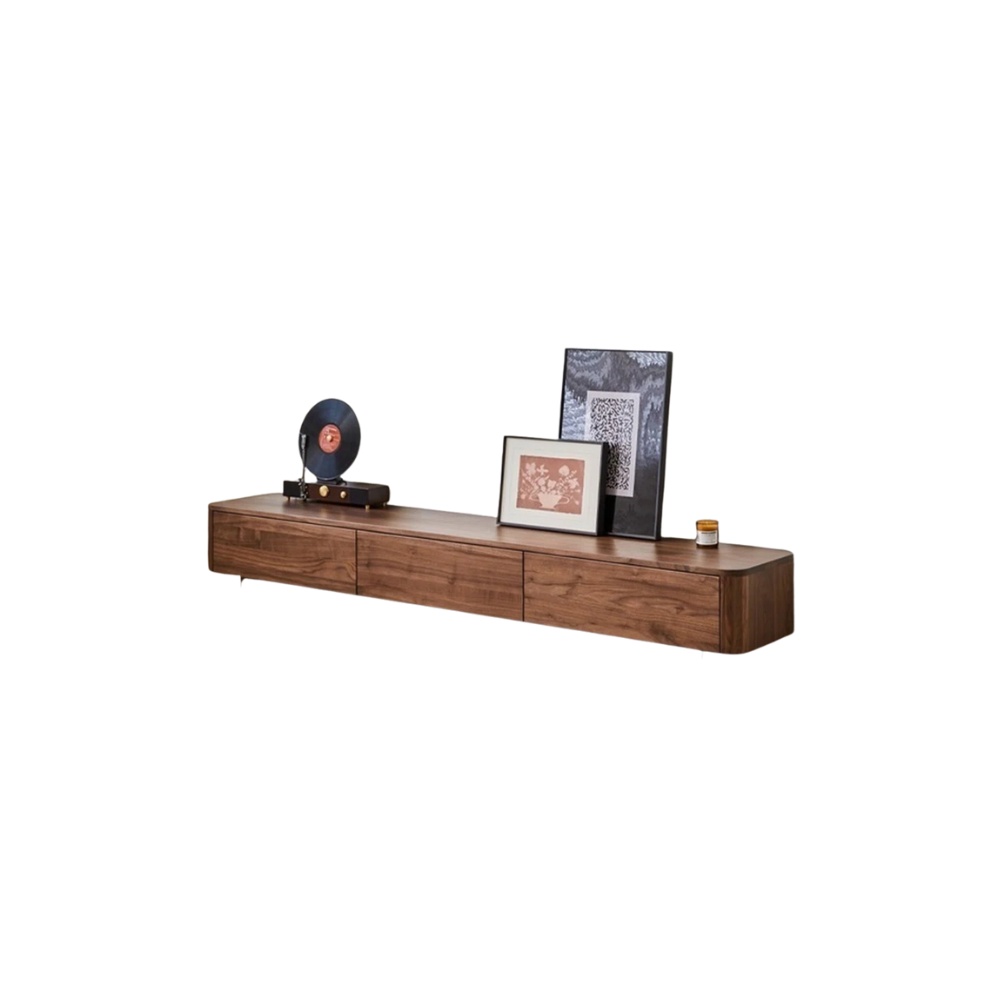 Consolă TV Shape Wood din lemn masiv cu 3 sertare | Homedit
