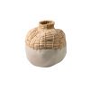 vaza ceramica loura, 24 x 22 x 22 cm, alb + bej, homedit