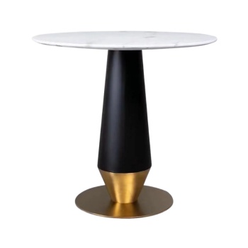 Masa Cocktail 80 x 75 cm Blackwood Brushed gold, auriu periat si piatra Homedit