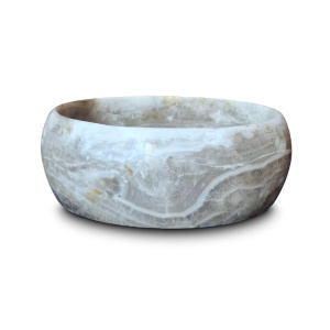 Lavoar Rotund Mavo din Onix Natural Ø38 cm – Finisaj Mat & Montaj Pe Blat | HomeEdit