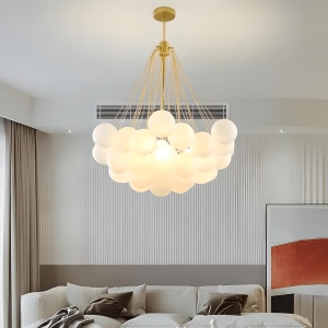 Lustră Ajustabilă Balloon din Metal și Sticlă Opal Mată – Homedit