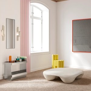 Lampa de perete Wadd – design sculptural din ceramică și alamă periată | Homedit