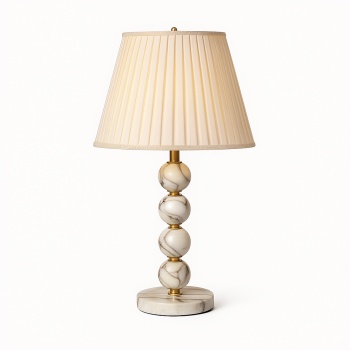 Lampă de birou Rood din marmură Arabescato Corchia cu abajur textil – Homedit