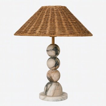 Lampă Soll din marmură și ratan – design natural și elegant | Homedit