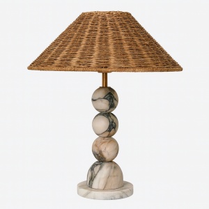 Lampă Soll din marmură și ratan – design natural și elegant | Homedit