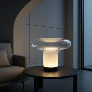 Lampă de masă Nebula – design futurist din sticlă
