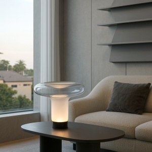 Lampă de masă Nebula – design futurist din sticlă