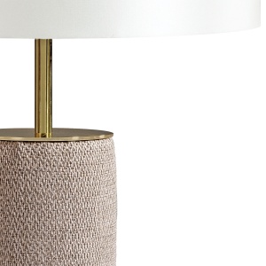 Lampă de masă Colunex din piele și material textil – design elegant și modern