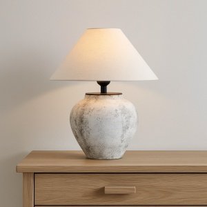 Lampa Toras din ceramică cu abajur textil – design elegant