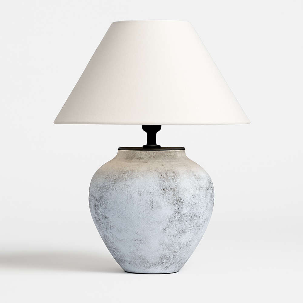 Lampa Toras din ceramică cu abajur textil – design elegant
