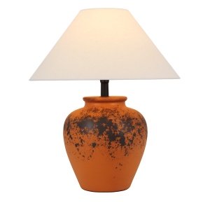Lampa Jardo din ceramică cu abajur textil – iluminat ambiental rustic modern