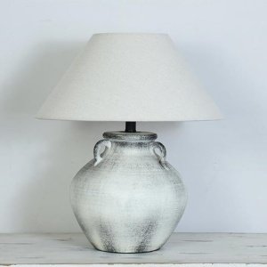 Lampă Cupra din ceramică cu abajur textil – design clasic modern| Homedit