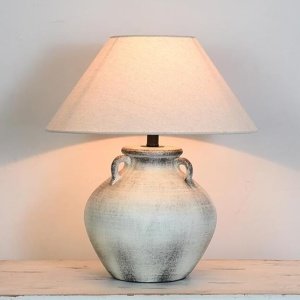 Lampă Cupra din ceramică cu abajur textil – design clasic modern| Homedit