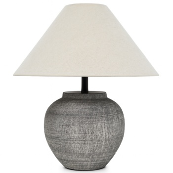 Lampă ceramică Volerra cu abajur textil – iluminat elegant pentru casă