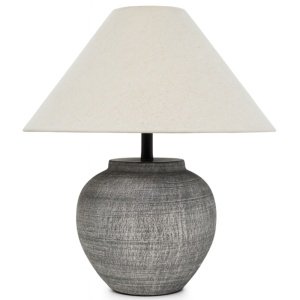 Lampă ceramică Volerra cu abajur textil – iluminat elegant pentru casă