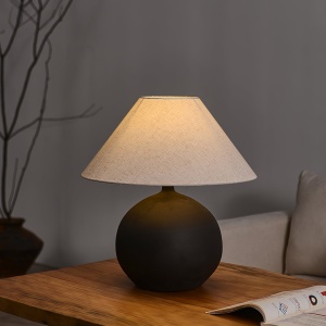 Lampă Lebes ceramică cu abajur textil – design elegant pentru living și dormitor