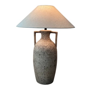 Lampă ceramică Vaze cu abajur textil, H58 cm – Design elegant pentru living și dormitor