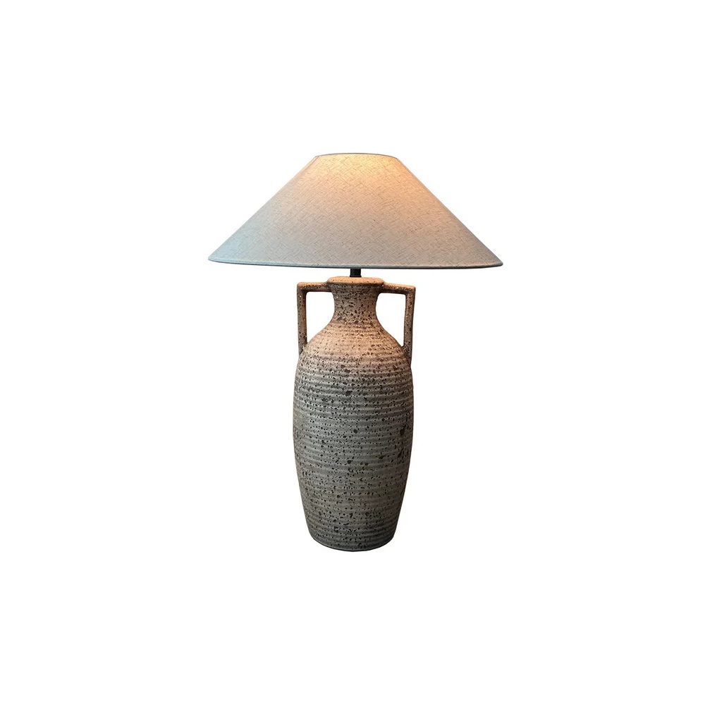 Lampă ceramică Vaze cu abajur textil, H58 cm – Design elegant pentru living și dormitor