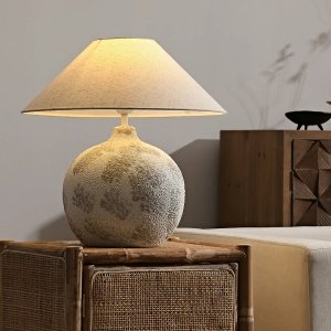 Lampă ceramică Mark cu abajur textil – iluminat decorativ| HOMEDIT