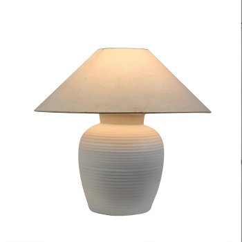 Lampă de masă Grid din ceramică cu abajur textil – design modern 48x50 cm