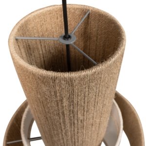 Lampa suspendată Duo din sfoară și material textil | Homedit