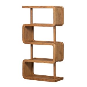 Consola Coral din lemn masiv acacia – raft decorativ sculptural | Homedit