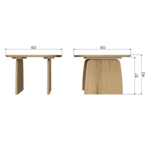 Măsuță de cafea Tink din stejar masiv | Design scandinav