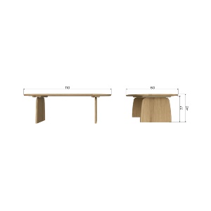Măsuță de cafea Tink din stejar masiv | Design scandinav
