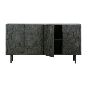 Comoda TV Grafica din lemn masiv cu forme geometrice – Design modern