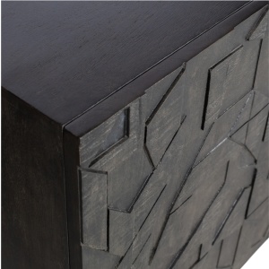 Comoda TV Grafica din lemn masiv cu forme geometrice – Design modern