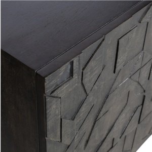 Comoda TV Grafica din lemn masiv cu forme geometrice – Design modern