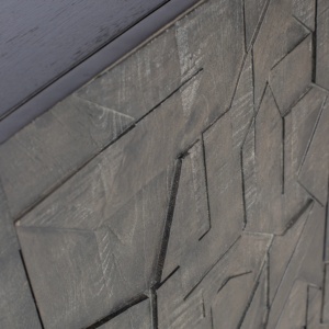 Comoda TV Grafica din lemn masiv cu forme geometrice – Design modern