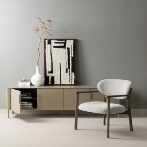 Fotoliu Masta din lemn masiv și tapițerie melanj | Homedit