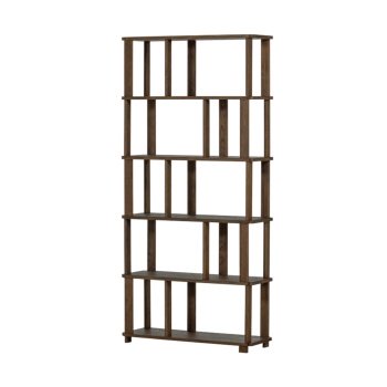 Bibliotecă din lemn masiv de stejar Nero – Design geometric | Homedit